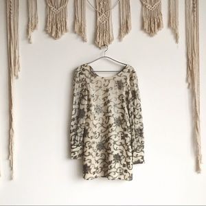 ‼️SOLD‼️Beauty vintage silver embroidered dress